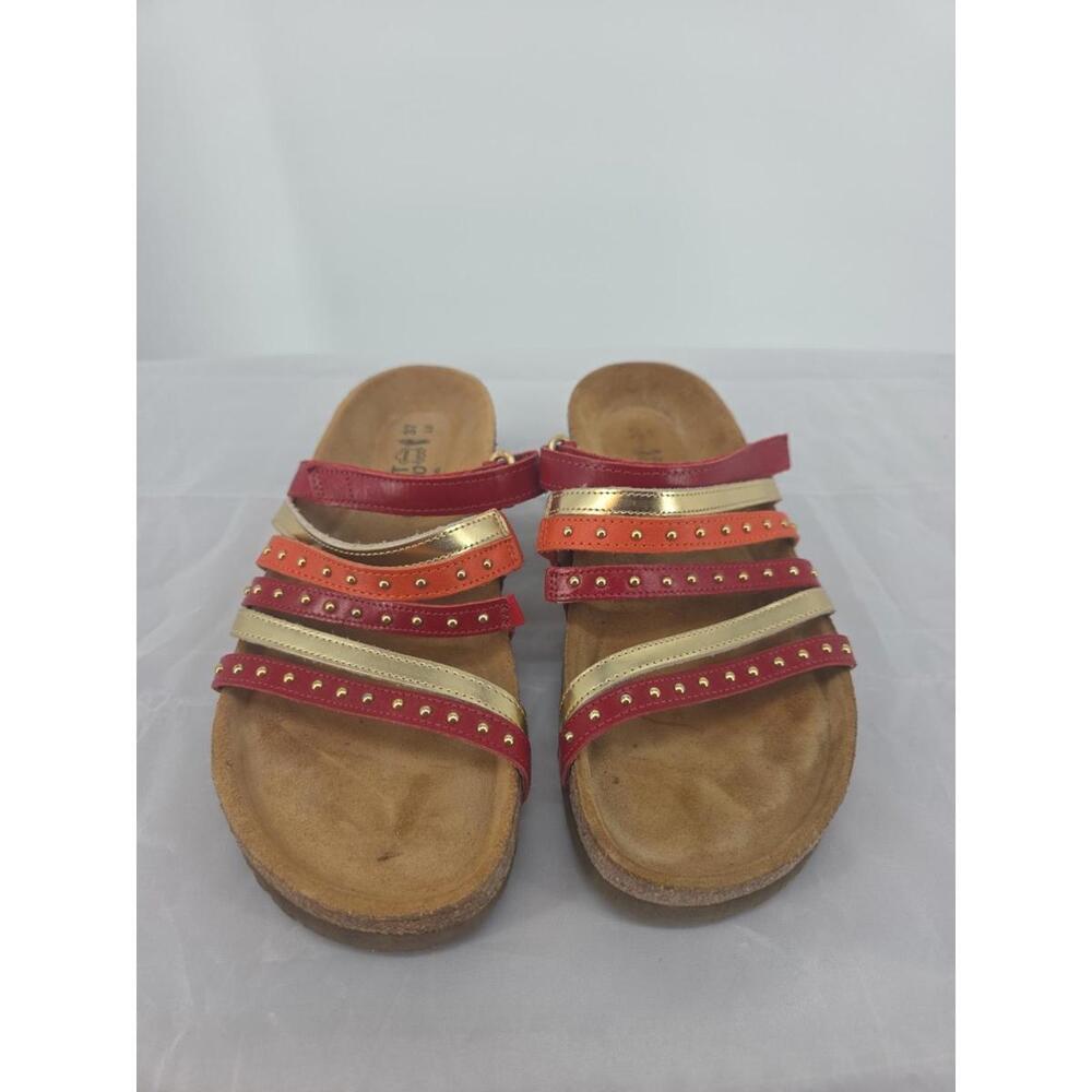 Naot Prescott Leather Strappy Sandals Metallic Wedge Women’s Size EU 37 US 6